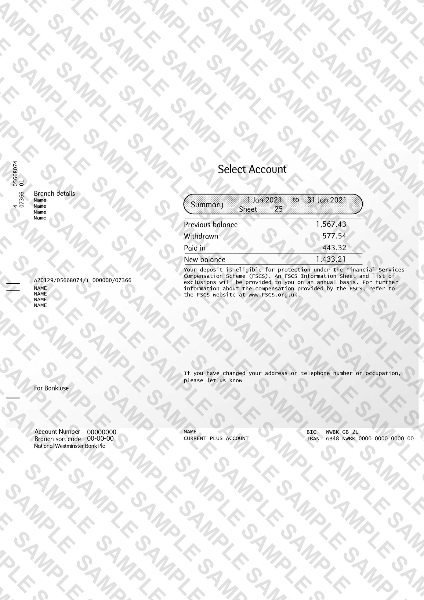 Natwest Bank Statement